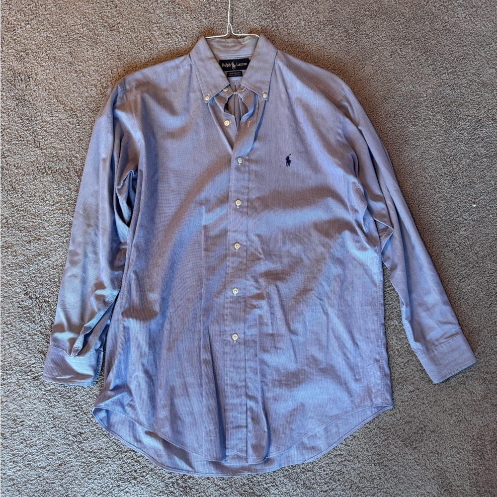 Blue Striped Ralph Lauren Dress Shirt